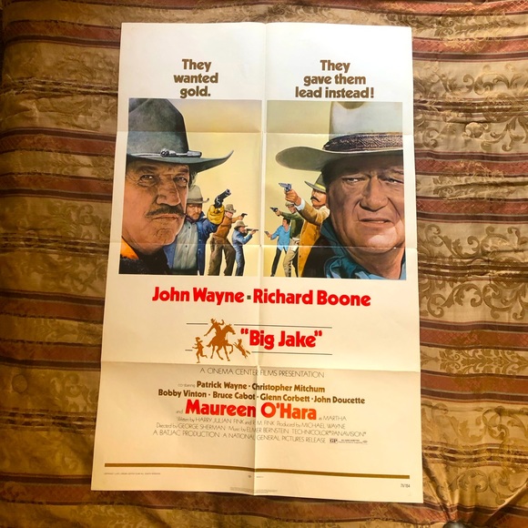 1971 original John Wayne “Big Jake” movie poster 41” x 27”NOT a repo; au…